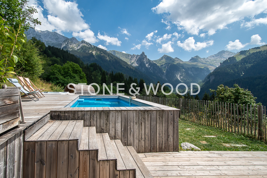 Magnifique chalet en ossature bois face aux Aravis